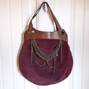 VTG Juicy Couture Y2K Plum Suede & Leather Handbag Purse